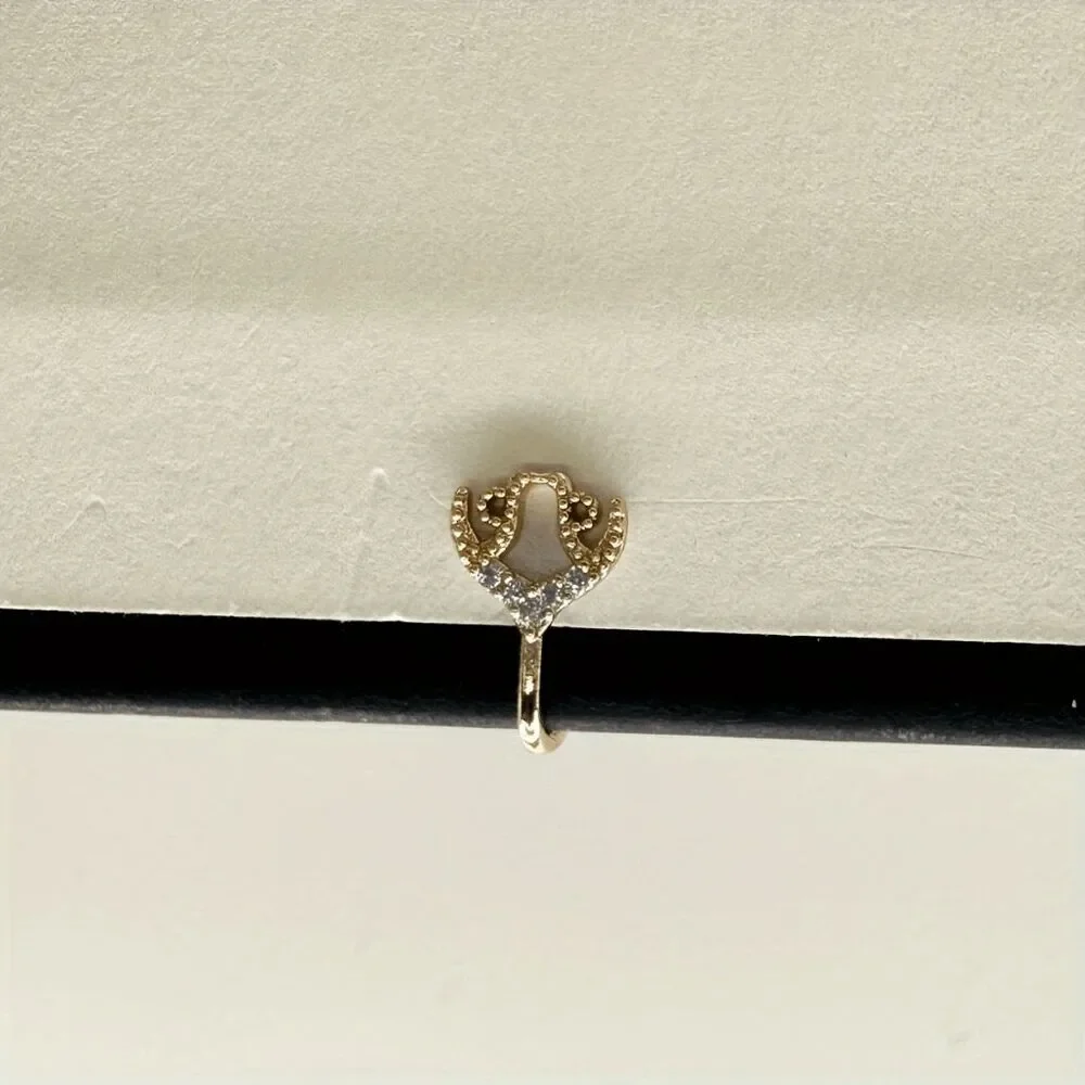 MERMAID TAIL DIAMOND NOSE RING - Picture 2 of 4